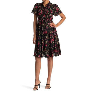 Nanette Lepore Women's Size 10 Flutter Sleeve Floral Dress
